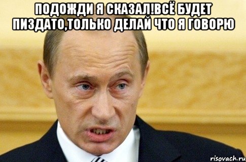 подожди я сказал!всё будет пиздато,только делай что я говорю , Мем путин