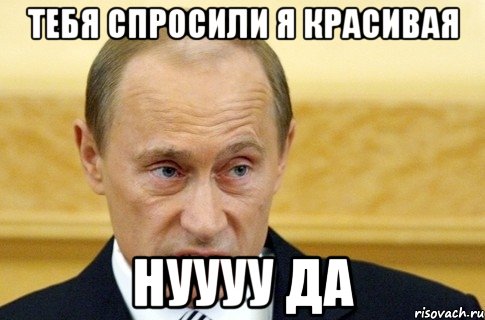 тебя спросили я красивая нуууу да, Мем путин