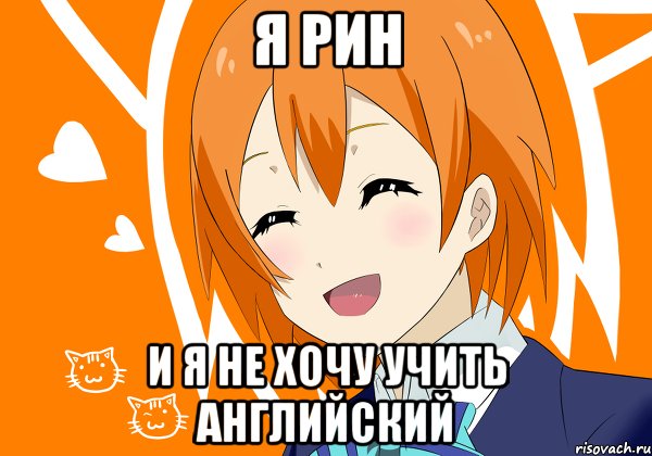 я рин и я не хочу учить английский, Мем Рин
