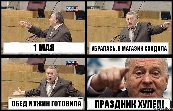 1 МАЯ УБРАЛАСЬ, В МАГАЗИН СХОДИЛА ОБЕД И УЖИН ГОТОВИЛА ПРАЗДНИК ХУЛЕ!!!, Комикс с Жириновским
