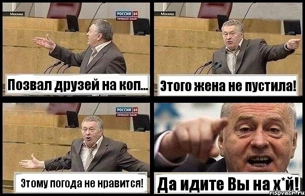 Позвал друзей на коп... Этого жена не пустила! Этому погода не нравится! Да идите Вы на х*й!