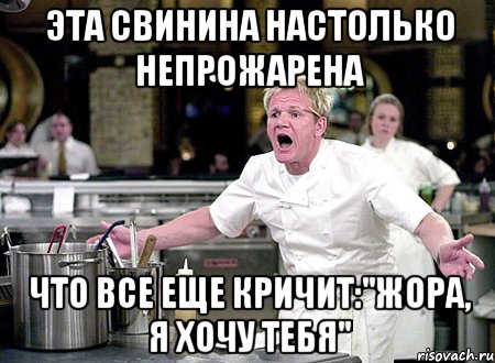 эта свинина настолько непрожарена что все еще кричит:"жора, я хочу тебя"