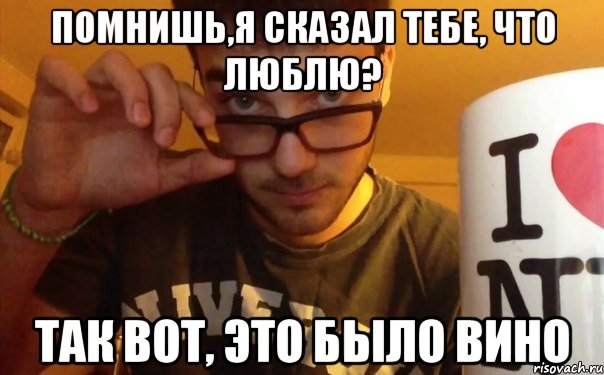 помнишь,я сказал тебе, что люблю? так вот, это было вино, Мем SIFO