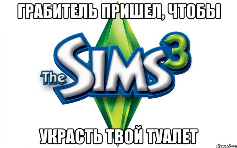 грабитель пришел, чтобы украсть твой туалет, Мем Sims 3 знает ваши желания