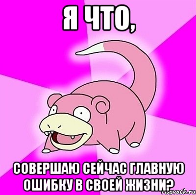 я что, совершаю сейчас главную ошибку в своей жизни?, Мем слоупок