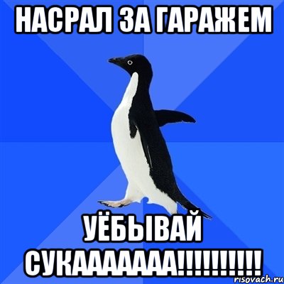 насрал за гаражем уёбывай сукааааааа!!!, Мем  Социально-неуклюжий пингвин