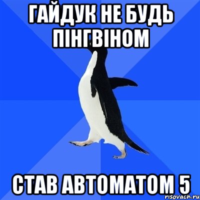 гайдук не будь пінгвіном став автоматом 5, Мем  Социально-неуклюжий пингвин