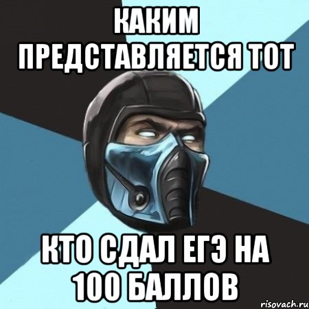 каким представляется тот кто сдал егэ на 100 баллов, Мем Саб-Зиро