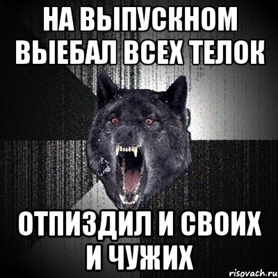 на выпускном выебал всех телок отпиздил и своих и чужих, Мем Сумасшедший волк