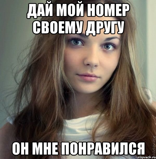 дай мой номер своему другу он мне понравился, Мем Телка