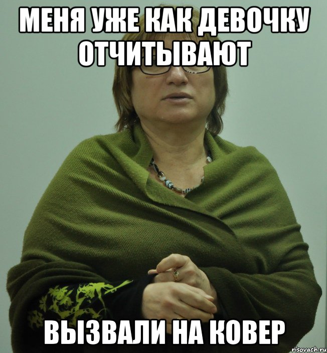 меня уже как девочку отчитывают вызвали на ковер, Мем Типичная Ольга Серафимовна