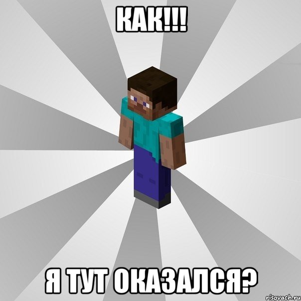 как!!! я тут оказался?, Мем Типичный игрок Minecraft