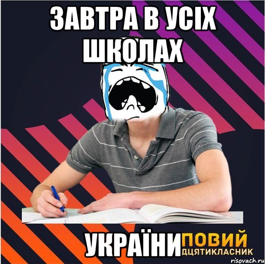 завтра в усіх школах україни, Мем Типовий одинадцятикласник