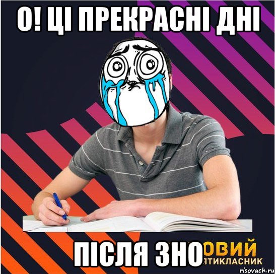 о! ці прекрасні дні після зно, Мем Типовий одинадцятикласник