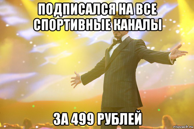 подписался на все спортивные каналы за 499 рублей, Мем Тони Старк (Роберт Дауни младший)