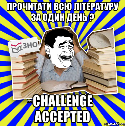 прочитати всю літературу за один день ? challenge accepted