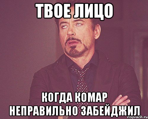 твое лицо когда комар неправильно забейджил, Мем твое выражение лица