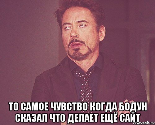  то самое чувство когда бодун сказал что делает ещё сайт, Мем твое выражение лица