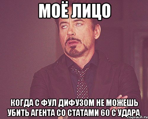 моё лицо когда с фул дифузом не можешь убить агента со статами 60 с удара, Мем твое выражение лица