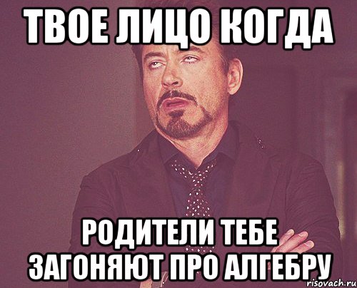 твое лицо когда родители тебе загоняют про алгебру, Мем твое выражение лица