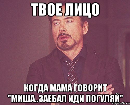 твое лицо когда мама говорит "миша..заебал иди погуляй", Мем твое выражение лица