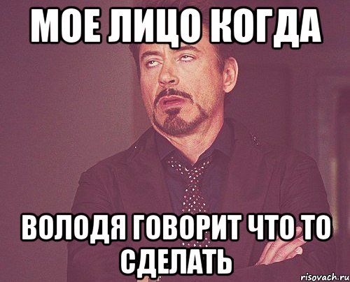 мое лицо когда володя говорит что то сделать, Мем твое выражение лица