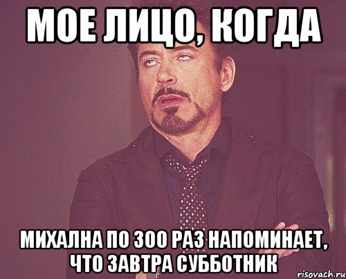 мое лицо, когда михална по 300 раз напоминает, что завтра субботник, Мем твое выражение лица