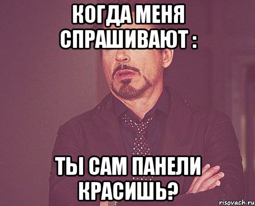 когда меня спрашивают : ты сам панели красишь?, Мем твое выражение лица