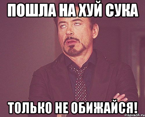 пошла на хуй сука только не обижайся!, Мем твое выражение лица