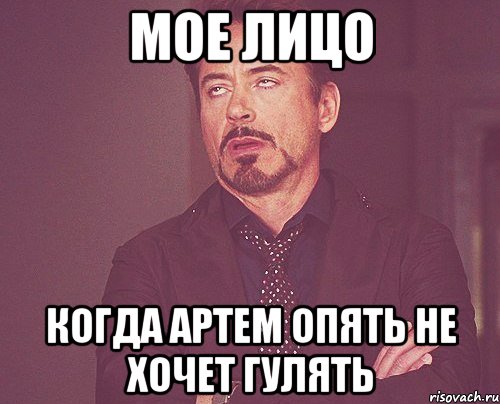 мое лицо когда артем опять не хочет гулять, Мем твое выражение лица