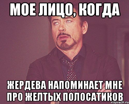 мое лицо, когда жердева напоминает мне про желтых полосатиков, Мем твое выражение лица