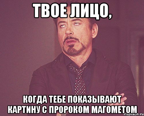 твое лицо, когда тебе показывают картину с пророком магометом, Мем твое выражение лица