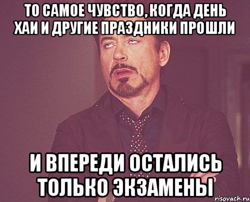 то самое чувство, когда день хаи и другие праздники прошли и впереди остались только экзамены, Мем твое выражение лица