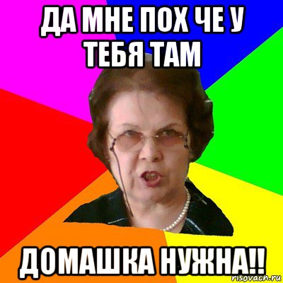 да мне пох че у тебя там домашка нужна!!, Мем Типичная училка