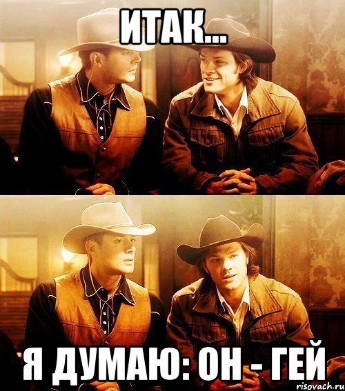 итак... я думаю: он - гей, Мем в