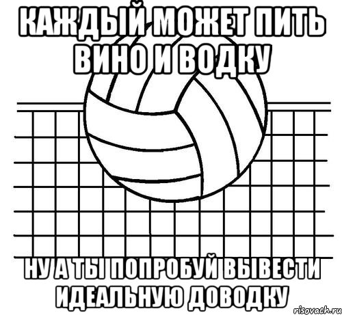 каждый может пить вино и водку ну а ты попробуй вывести идеальную доводку, Мем Волейбол