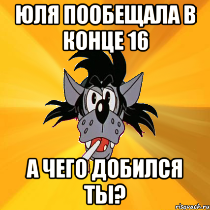 юля пообещала в конце 16 а чего добился ты?, Мем Волк