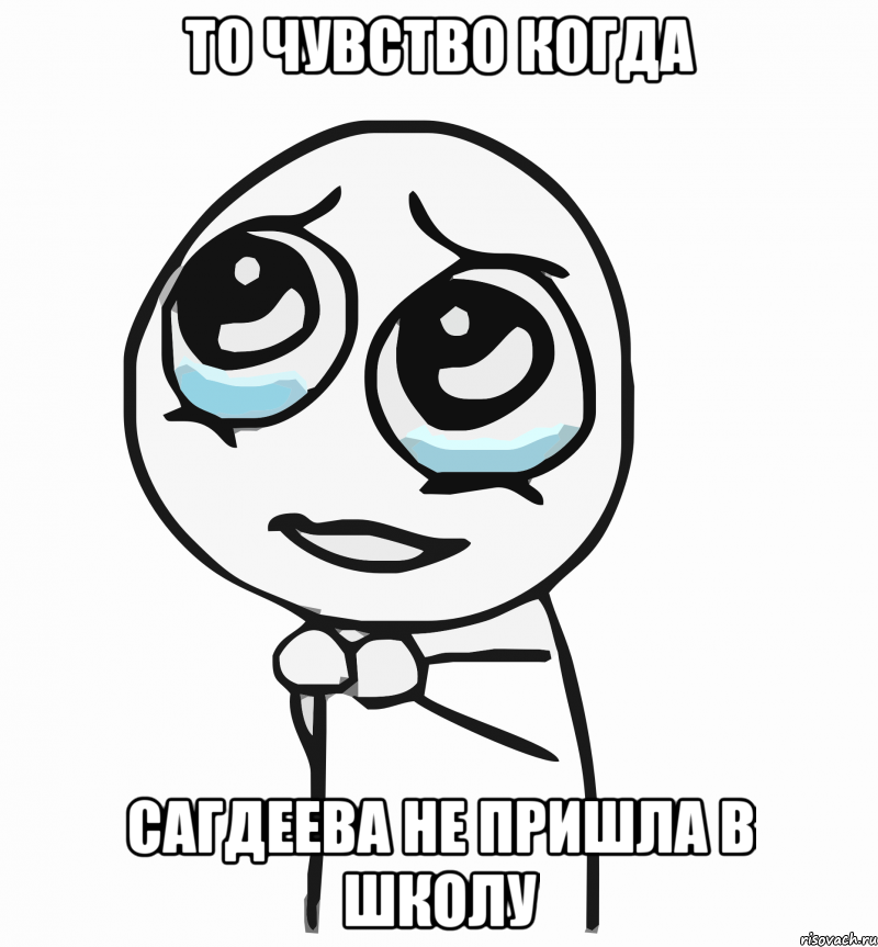 то чувство когда сагдеева не пришла в школу, Мем  ну пожалуйста (please)