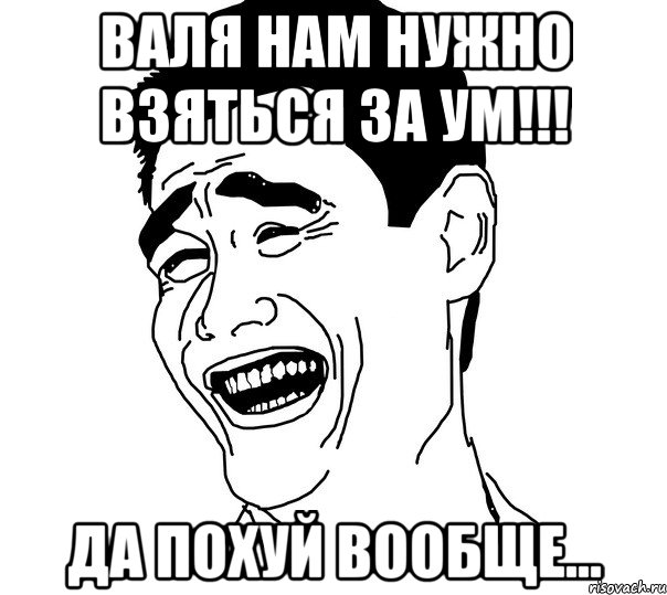 валя нам нужно взяться за ум!!! да похуй вообще..., Мем Яо минг