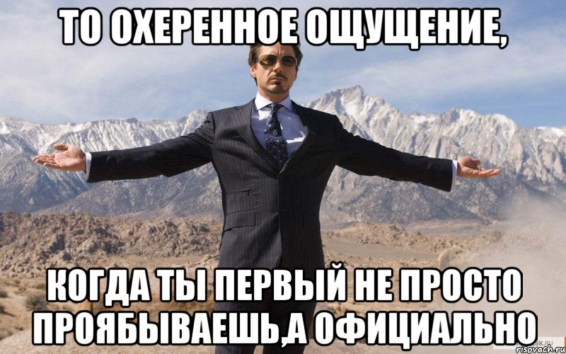 то охеренное ощущение, когда ты первый не просто проябываешь,а официально, Мем железный человек