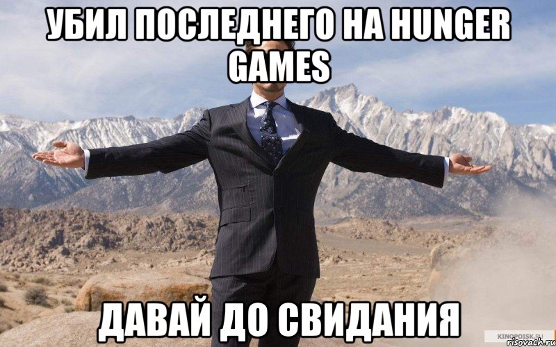 убил последнего на hunger games давай до свидания, Мем железный человек