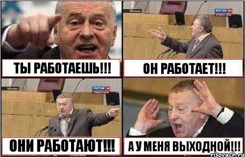 ТЫ РАБОТАЕШЬ!!! ОН РАБОТАЕТ!!! ОНИ РАБОТАЮТ!!! А У МЕНЯ ВЫХОДНОЙ!!!, Комикс жиреновский