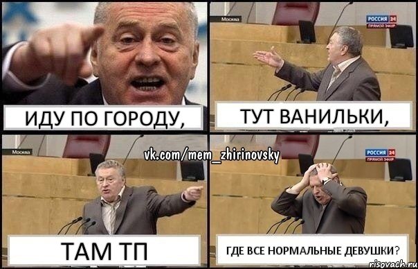 Иду по городу, Тут ванильки, Там ТП Где все нормальные девушки?, Комикс Жирик