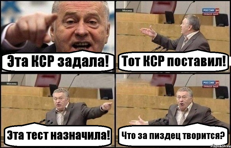 Эта КСР задала! Тот КСР поставил! Эта тест назначила! Что за пиздец творится?, Комикс Жириновский