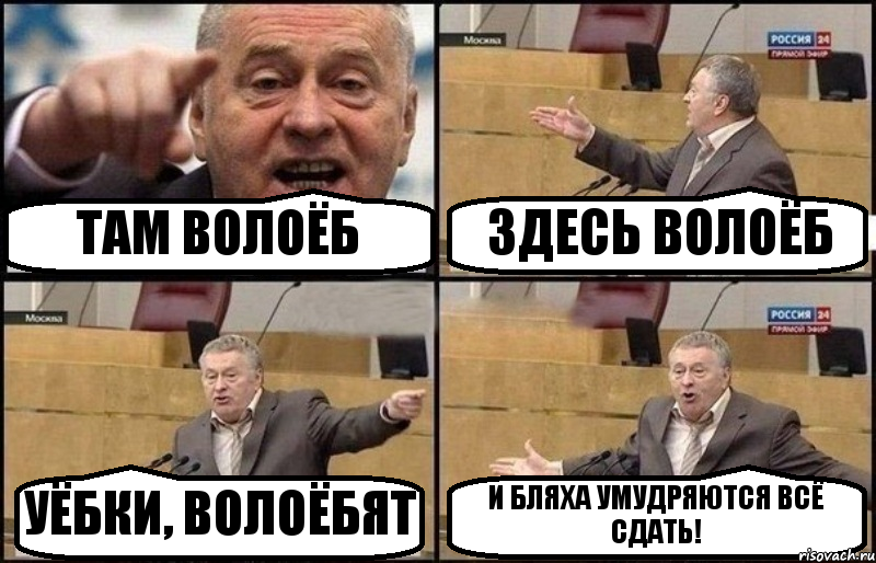 ТАМ ВОЛОЁБ ЗДЕСЬ ВОЛОЁБ УЁБКИ, ВОЛОЁБЯТ И БЛЯХА УМУДРЯЮТСЯ ВСЁ СДАТЬ!, Комикс Жириновский