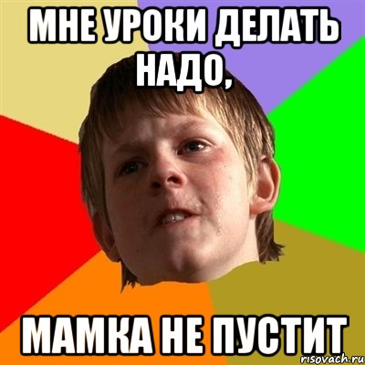 мне уроки делать надо, мамка не пустит
