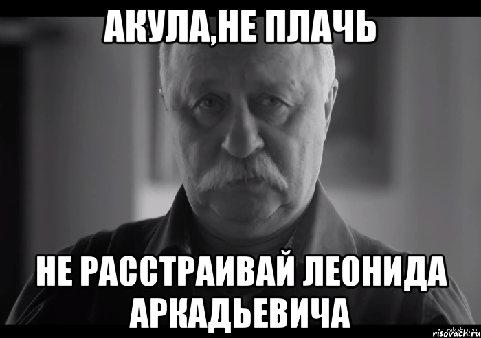 акула,не плачь не расстраивай леонида аркадьевича, Мем Не огорчай Леонида Аркадьевича