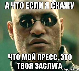 а что если я скажу что мой пресс, это твоя заслуга, Мем  а что если я скажу тебе