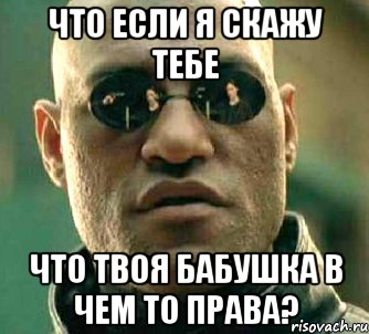 что если я скажу тебе что твоя бабушка в чем то права?, Мем  а что если я скажу тебе