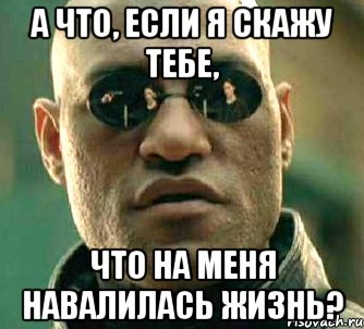 а что, если я скажу тебе, что на меня навалилась жизнь?, Мем  а что если я скажу тебе